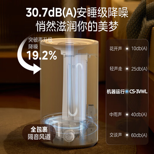 Midea Luftbefeuchter Luftreiniger All-in-One Rhinitis Zuhause Schlafzimmer extra großes Nebelvolumen Heizung und Flüssigkeitszufuhr geräuschlose Sterilisation kleiner industrieller Sprühzerstäuber Geschenk nationale Subvention 3VWL