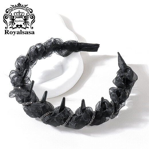 Royal sasa royal salsa winding hair hoop with large tooth comb, imitation crystal gauze headband, fairy elegant and face-showing small hair accessories for women