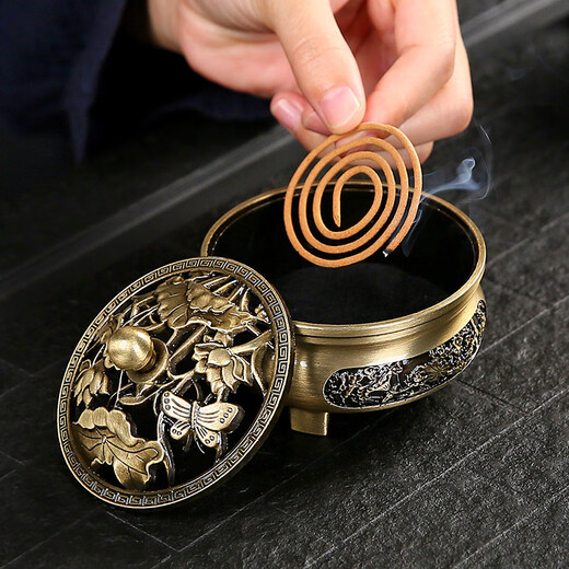 Alloy three-legged lotus incense burner household disc incense burner indoor incense burner live broadcast incense burner incense seal burner ornaments separate incense burner no Specifications