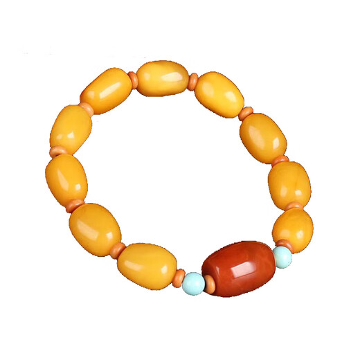 Zhenghe Jewelry Boutique Chicken Fat Yellow Beeswax Bracelet Original DIY 15.3g