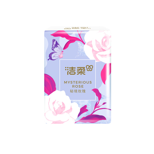 Jierou handkerchief paper secret rose 4 layers 7 pieces * 12 pack rose scented tissue small bag pocket garden premium fragrance