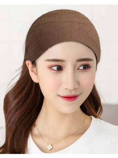 Biyun protects the forehead and wipes the forehead for women to keep warm and cover the forehead with a headscarf and a headband to cover white hair. The postpartum hairband is a postpartum windproof hood. Knitted brick red.