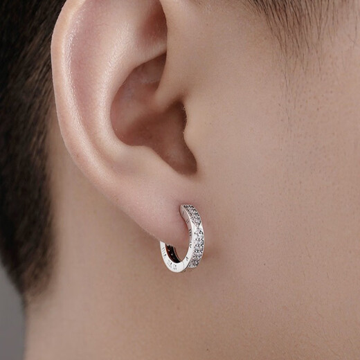 QMXD Roman numeral earrings for men, trendy hip-hop niche, high-end boys' earrings, single, handsome Internet celebrity earrings, earrings, single