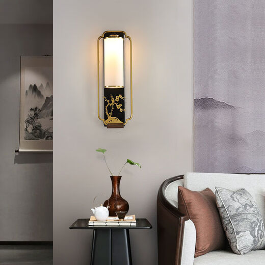 Yaotian New Chinese Style Plum Orchid, Bamboo and Chrysanthemum Wall Lamp Chinese Style Living Room TV Background Wall Lamp Corridor Aisle Bedside Lamp Plum Blossom Large Size