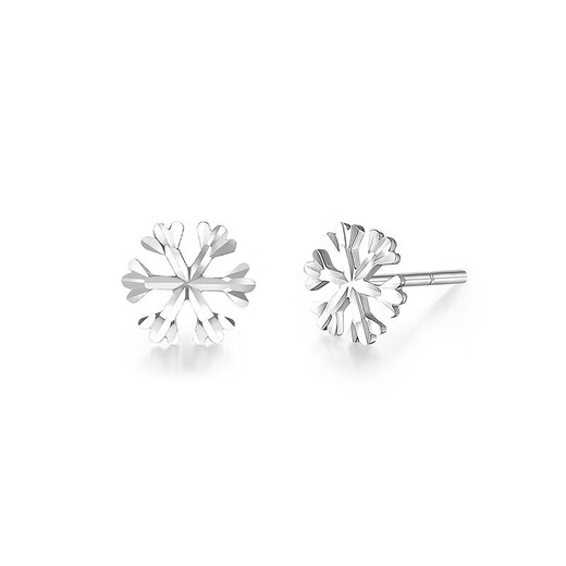 Mengjinyuan Platinum Earrings PT950 Snowflake Platinum Earrings as a birthday gift for your girlfriend