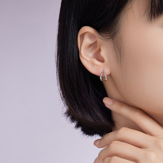 Liuguifu Jewelry Platinum Earrings Women's PT950 Earrings Ice Phantom Earrings Birthday Gift 1.0g