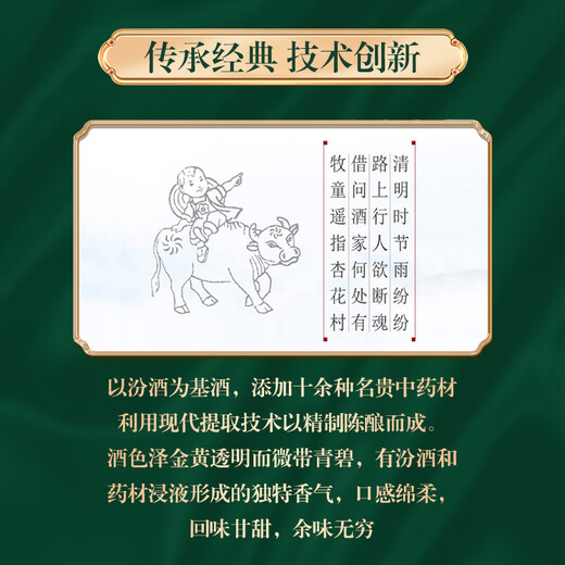 Bamboo Leaf Green Wine Lujiu Bozhu 45% 475mL single bottle ration wine Shanxi Xinghuacun Fenjiu