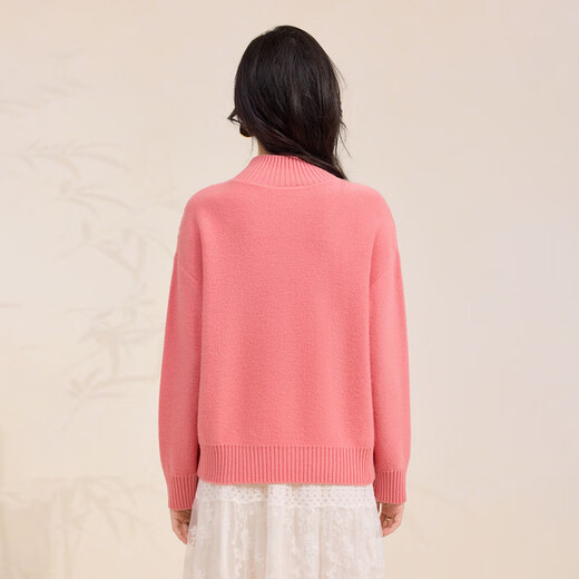 Chunzhu 25 Autumn and Winter New Sheep Wool Half Turtle Collar Soft Waxy Lazy Style Thick Warm Age-Reducing Sweater Women's Wool Sweater Crescent Gray L (110-120Jin Jin is equal to 0.5 kg)