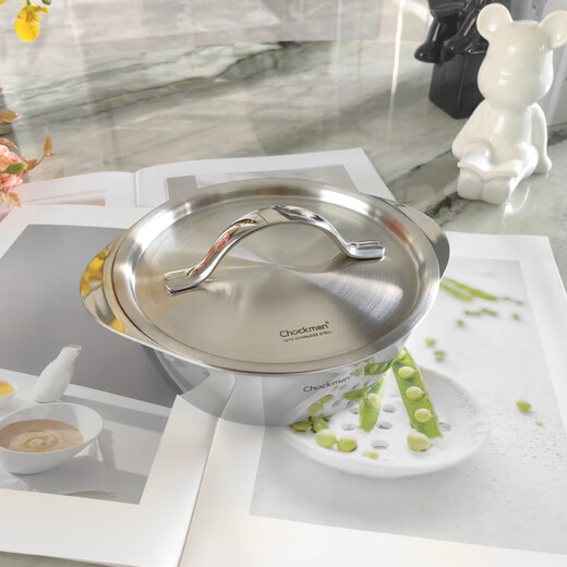 ChockMen Zhuo Deming all-steel lid 18/10 stainless steel pot lid milk pot soup pot built-in sunken lid handle lid 16-28cm 24cm