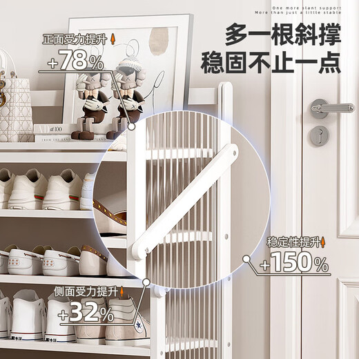 Small craftsman's simple installation-free shoe rack home entrance dormitory rental house dust-proof storage rack white 5 layers 50