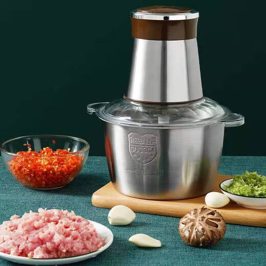 Garlic artifact electric commercial garlic mincer, cut and press garlic, garlic smasher, garlic mince machine, household ginger garlic 3 liters commercial stainless steel, double cup double