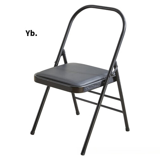 Zailu pig Yinglang Iyengar yoga chair auxiliary chair folding black Pilates chair thickened folding yoga stool three-beam black thickened 12-tube wall model