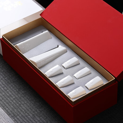 Su Shi ceramic mutton fat jade porcelain white wine cup set wine divider wave wine set two pots six cups exquisite gift box