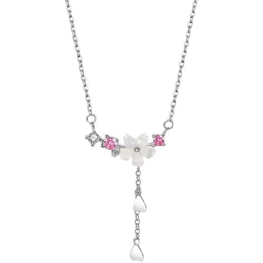 BOEAY Sakura sterling silver necklace women's pendant 2025 new light luxury niche gift for girlfriend and wife birthday gift for girls Qicang shipped Sakura necklace