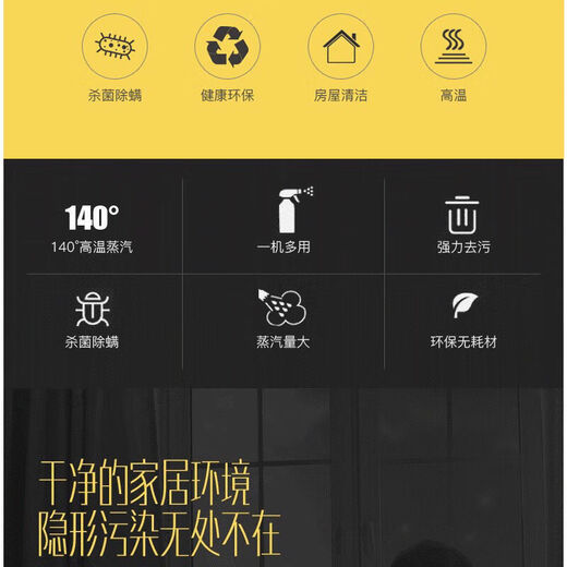 Yiyi High Temperature and High Pressure Handheld Steam Cleaner Kitchen Fume Household Cleaner Multifunctional Home Appliance Steamer New Style + 9-piece Set (Random Color)