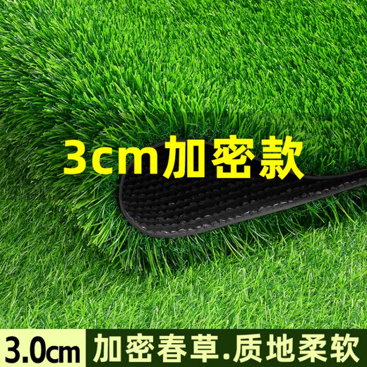 Qingya lawn simulation carpet artificial fake turf outdoor bedding kindergarten green artificial floor mat plastic grass decoration 3cm encrypted version (2m wide x 1m long)