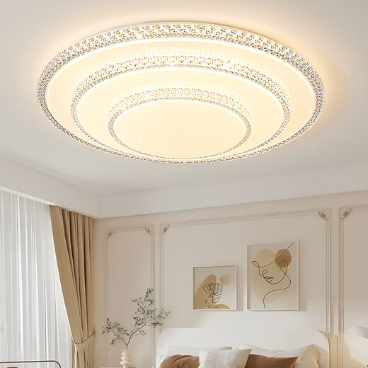 Jihu led master bedroom lamp modern simple round children's room bedroom lamp atmospheric living room lamp super bright ceiling lamp dazzling - diameter 60CM non-polar 60 watts