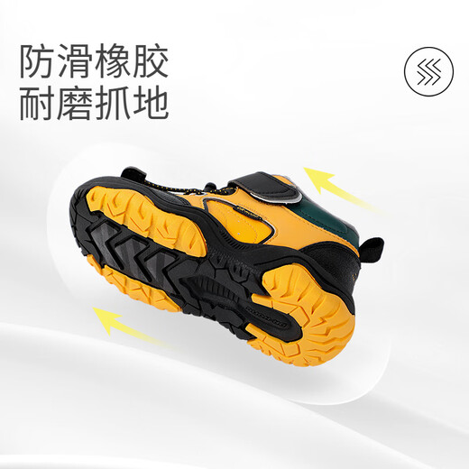 DR KONG winter comfortable toddler shoes for boys and girls, plus velvet warm toddler and children's shoes, yellow/black (plus velvet lining) 28, foot length is about 16.9-17.4