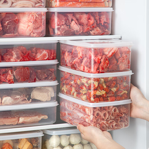 Sungsa Japan imported frozen meat storage box crisper box refrigerator refrigeration and freezing special fruit food grade sealed box imported crisper box (with scale) 2-piece set 2.6L