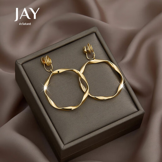 Jay painless mosquito coil disc ear clip without piercing female exaggerated large ear hoop earrings as a birthday gift for girlfriend