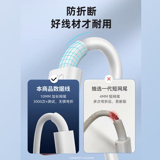 时途适用OPPO充电线65W/67W/80W/100W数据线reno11/10/9/5/6/7pro/R17find x3真我gt neo2/x7/50大师版 闪充数据线【1条装】 闪充线1m