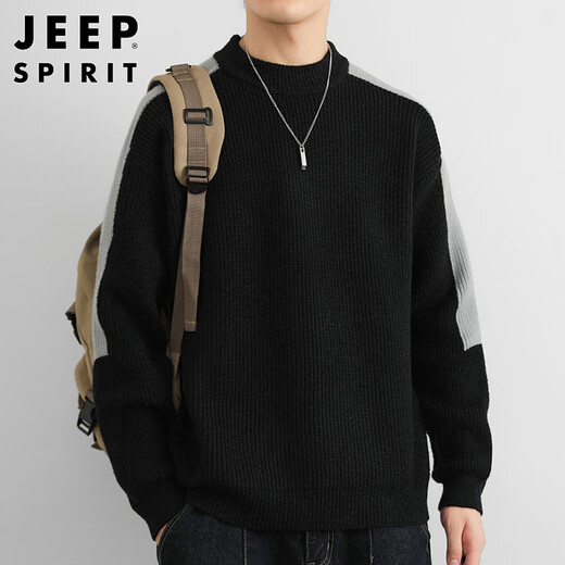 Jeep Spirit Jeep sweater men's winter knitted sweater men's jacket men's line clothes thick warm bottom shirt