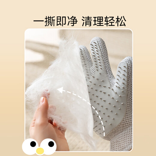Cat Gloves, Cat Comb to Remove Flooded Hair, Special Combing Brush for Long-haired Cats, Dog Hair Cleaning Brush, Pet Supplies, Brown Cat Claws - Right Hand (front for petting the cat, back for bathing)