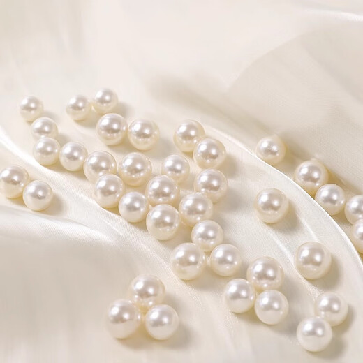 Mengkeduo diy imitation pearl loose beads handmade materials decoration beads hole bead necklace earrings non-hole jewelry accessories milk white (8mm non-hole, 6mm hole) 100 each