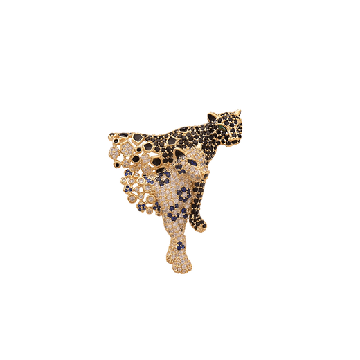SMVP brooch, high-end women's light luxury, European and American customized model, exquisite leopard pin, suit jacket and chest, luxury imitation crystal leopard brooch