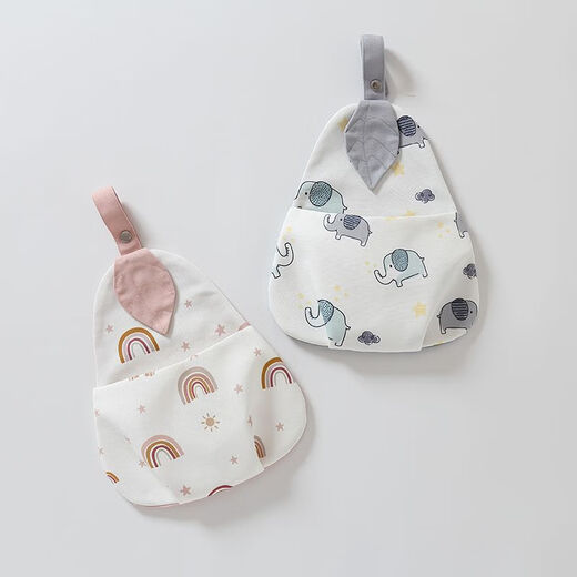 Kaximu crib hanging bag hanging basket bedside storage bag children's multifunctional washable diaper storage bag bedside storage bag leaf rainbow hanging bag