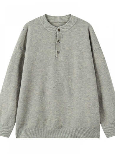 Idea Fan Leijun gray sweater large size Henry collar sweater men's lazy style inner base sweater jacket black black M recommended 95-115Jin Jin is equal to 0.5 kg