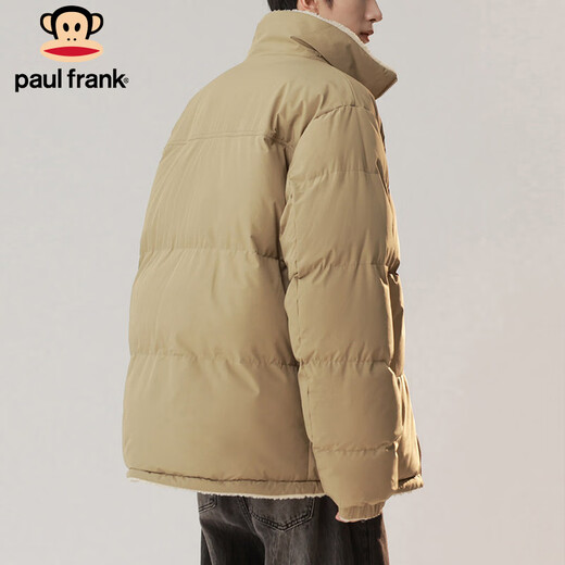 Big-mouthed monkey (paul frank) double-sided cotton coat for men in winter thickened velvet jacket for men warm cotton coat and jacket for men light army green L