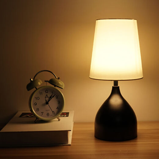 曜添台灯床头灯卧室创意温馨浪漫个性睡眠小夜灯智能调光触摸感应小灯 无极调光开关黑色