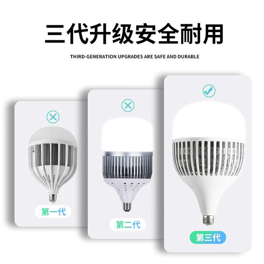 Deyan LED light bulb energy-saving lamp white light super bright high-power indoor lighting commercial factory e27 screw bulb 80W-engineering type-E27 screw/1 pack