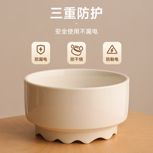 Huayuan Pet Equipment (hoopet) Constant Temperature Cat Ceramic Water Dispenser Yogurt Water Bowl Pet Cat Bowl Kitten Warm Water Dog Heated Insulated Water Drinker Pure White Constant Temperature Heated Water Bowl Constant Temperature Heated Water Bowl 600ml