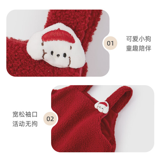 JELLYBABY three-dimensional puppy cute velvet dress 25 new winter style girls vest dress children