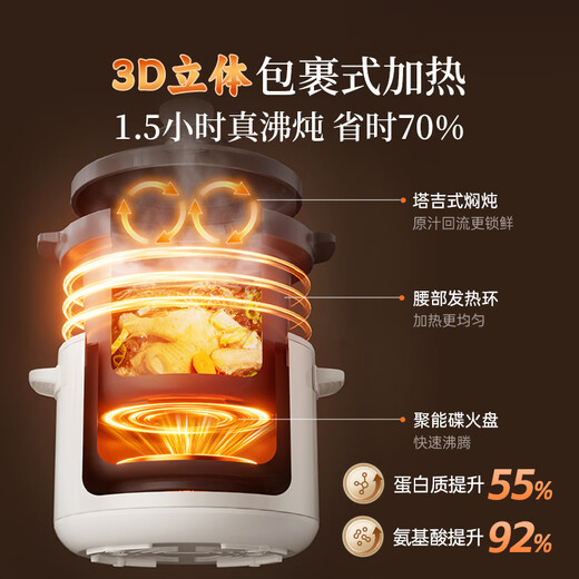 Bear electric stew pot, electric casserole, soup pot, stew pot, purple casserole stew pot, electric stew pot, bird's nest stew pot, porridge cooking tool, porridge pot, large capacity 5L DDG-S50H8