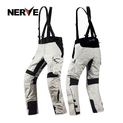 Litian Four Seasons Motorcycle Riding Suit Set Men's Rally Suit Heavy Motorcycle Suit Anti-fall Waterproof Winter XL Caucasian Top Gray White