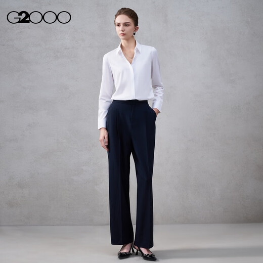 G2000 comes with free necklace/modal elastic/same style in the mall, women's 2025 autumn and winter long-sleeved shirt