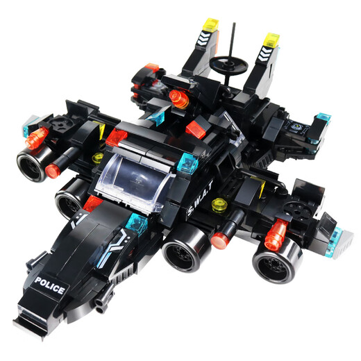 Miaoyan Chinese military police car building block assembly model small particle building blocks 6-12 years old children's toys birthday New Year's gift