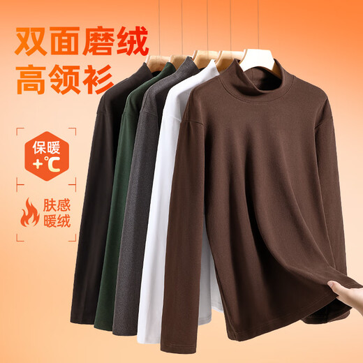 JEANSWEST LIFE Jeans West velvet turtleneck bottoming shirt men's long-sleeved T-shirt autumn and winter new 7A antibacterial men's thermal underwear