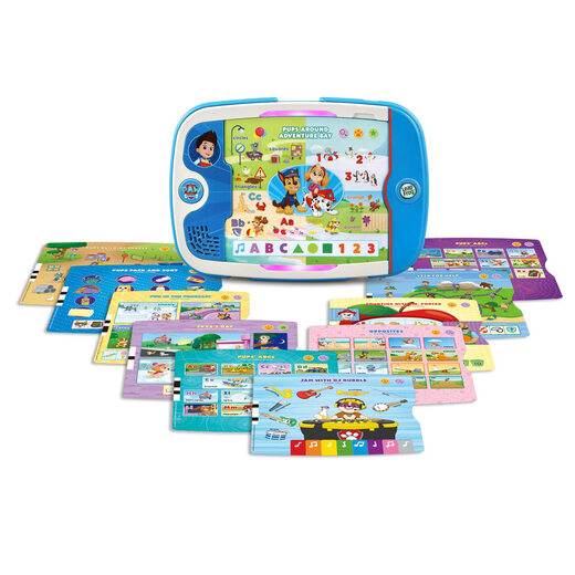 Leap Frog Paw Patrol Children's Learning Tablet, 3 years and above, touch interactive educational toy, 10-sided cards, reading enlightenment, blue