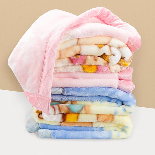 Cute Rabbit Prince Baby Blanket Children's Double-layer Thickened Baby Cover Blanket Autumn and Winter Double-sided Velvet Blanket Baby Winter Quilt New Pink Duckling 105*135 or so