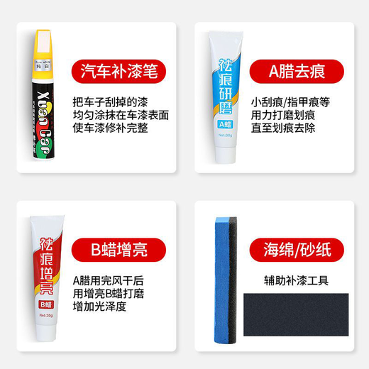 Yiquan touch-up pen, car-specific pearl white black scratch deep repair artifact, paint scratch point original paint pen, silver touch-up pen, free sandpaper