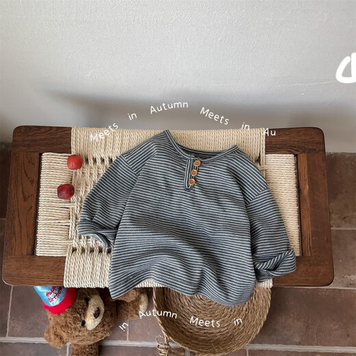 G.duck Little Yellow Duck official infant and children overalls spring and autumn 2025 new male and female baby denim jumpsuit autumn official gray bottoming shirt flagship 73cm