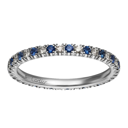 Cartier/Cartier ETINCELLE platinum 950/1000 diamond and sapphire wedding ring silver white/blue No. 49