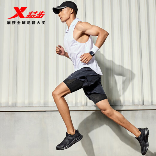 Xtep running shoes men's shoes sports shoes men's lightweight shock-absorbing casual shoes running shoes student shoes black size 42