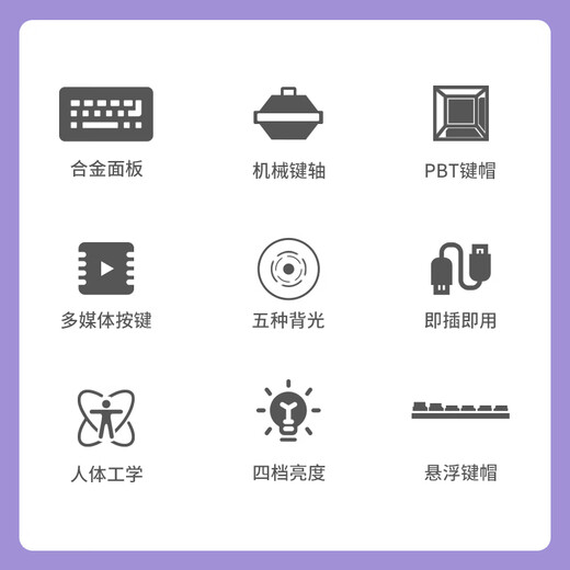 Logitech Rabbit Purple K845 Mechanical Keyboard Gaming Keyboard Office Keyboard Full Size Office Home Backlit Esports Chicken Keyboard MOA Height Ball Keycap K845-Green Axis-Little Rabbit Purple