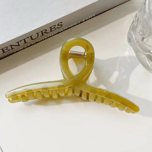 Give your girlfriend a value-for-money multi-piece set of hair clips, acrylic hair ties, high ponytail, camellia heart hair accessories, 2-piece set, 13cm coffee + gray /