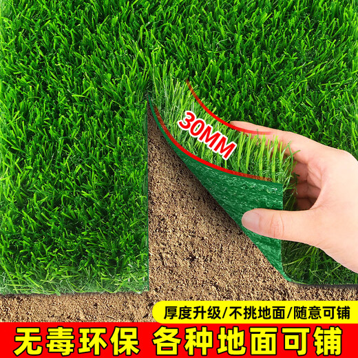 Qingya thermal insulation silencer mat simulated turf anti-drip silent artifact soundproof canopy balcony decoration roof 3cm encrypted silencer grass (1 meter wide * 1 meter long)